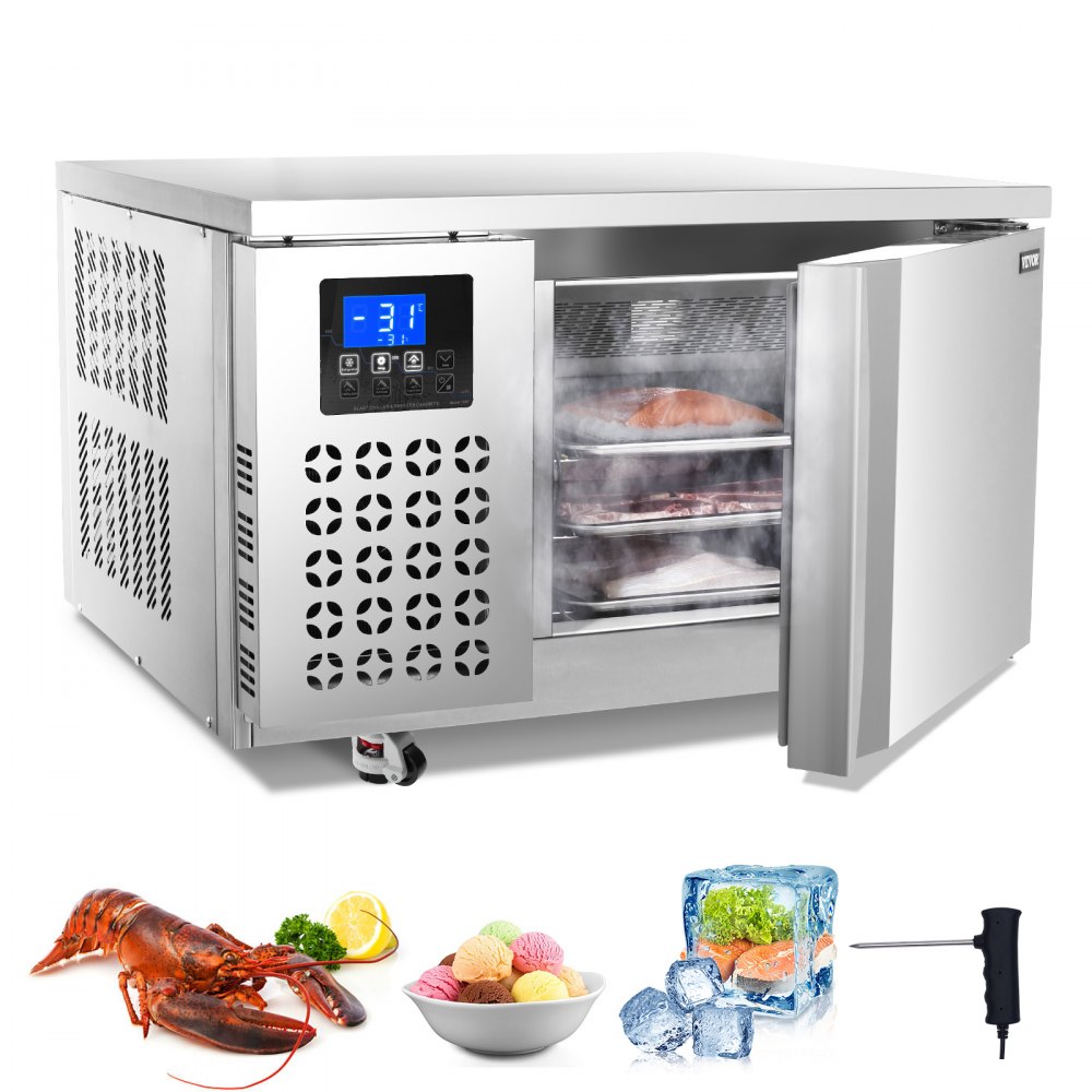 80L Commercial Blast Freezer 3 Trays Blast Chiller Chest Seafood Ice Cream - HXSDJ60L3TRACKNSMV1