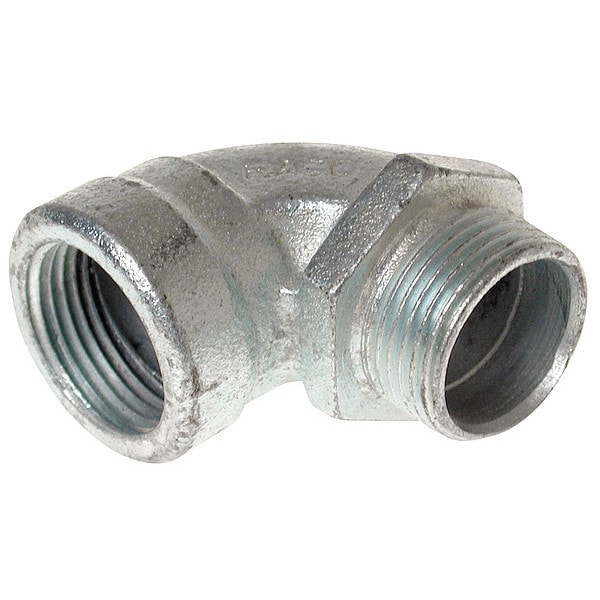 Zoro Select RMC 90 Deg Elbow, 3/4 in, Malleable Iron, Plain - 6XC51