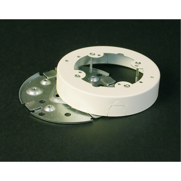 Legrand Round Fan Box, 500, 700 Series, 2 Channel, 5.5 in W, 1 in H, 5 1/2 in L, Ivory - V5738AF