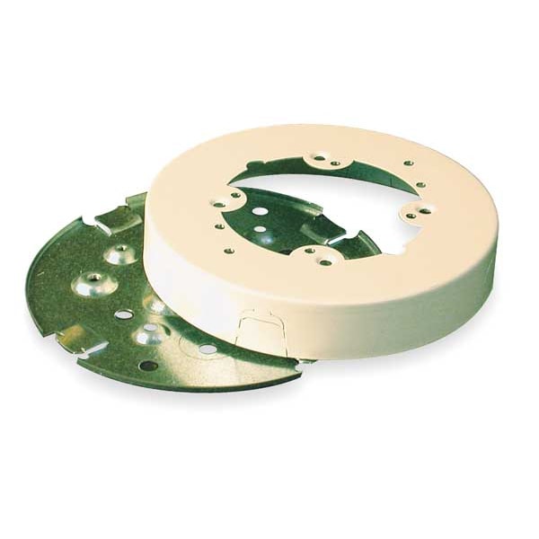 Legrand Round Fan Box, 500, 700 Series, 2 Channel, 5.5 in W, 1 in H, 5 1/2 in L, Ivory - V5738AF