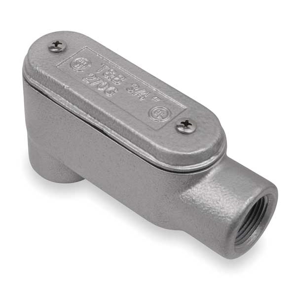 Abb Conduit Outlet Body w/Cover, Iron, LB - LB37CG-TB