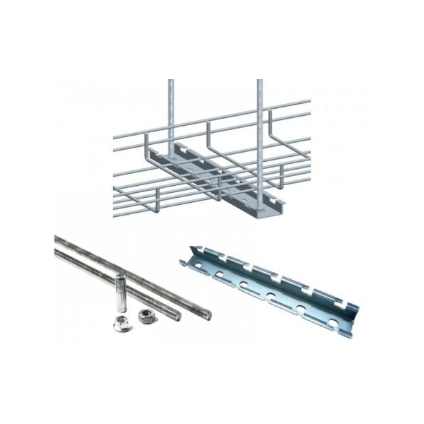 Kable Kontrol Cable Tray Hanger Kit, 4'' Wide Horizontal Support Bar - KK-PGHN-4-EZ