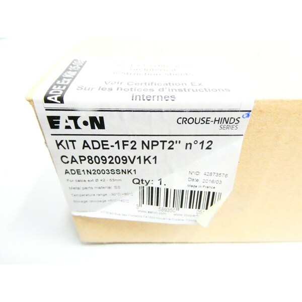Crouse Hinds ADE 1F2 NPT 2 N°12 CABLE GLAND KIT STAINLESS 2IN CONDUIT FITTING - CAP809209V1K1