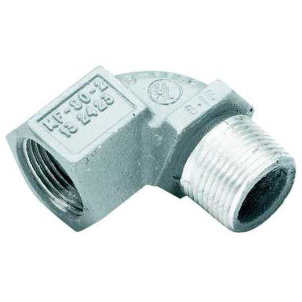 Hubbell Killark IMC 90 Deg Elbow, 1/2 in, Threaded, Iron, Powder Coated, Gray - MF-90-1MWW