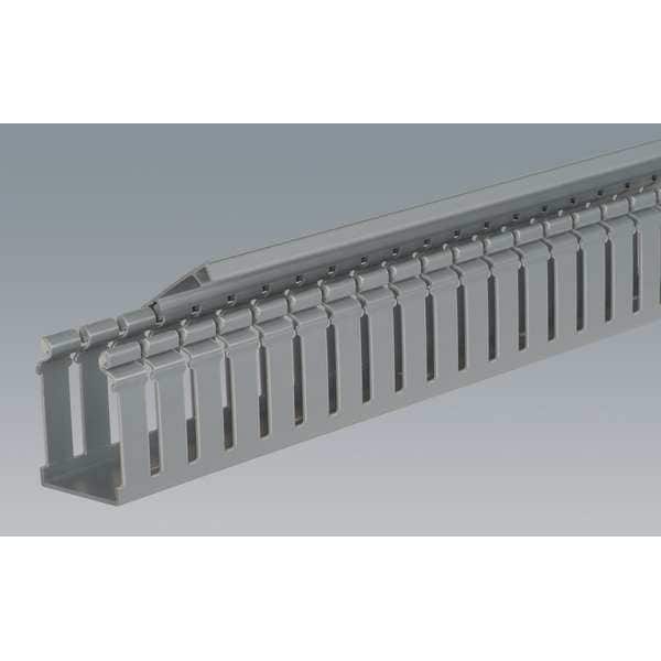 Panduit Wire Duct, Wide Slot, Gray, L 6 Ft - H2X4LG6