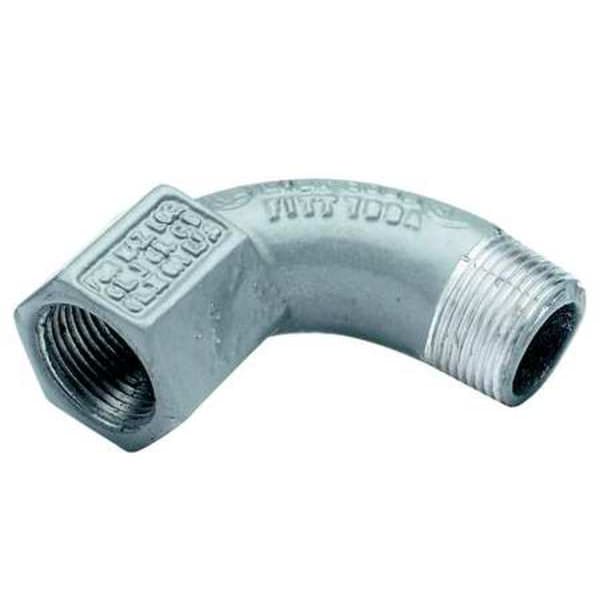 Hubbell Killark IMC 90 Deg Elbow, 3/4 in, Threaded, Aluminum, Powder Coated, Gray - BL-90-2WW