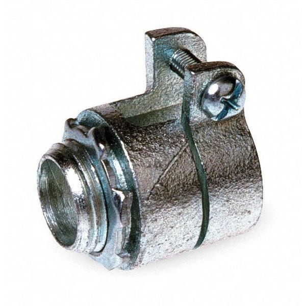 Raco Conduit Fitting Grounding Connector, 1 in, Push-On, Iron, Electro Zinc Plated, Gray - 2104