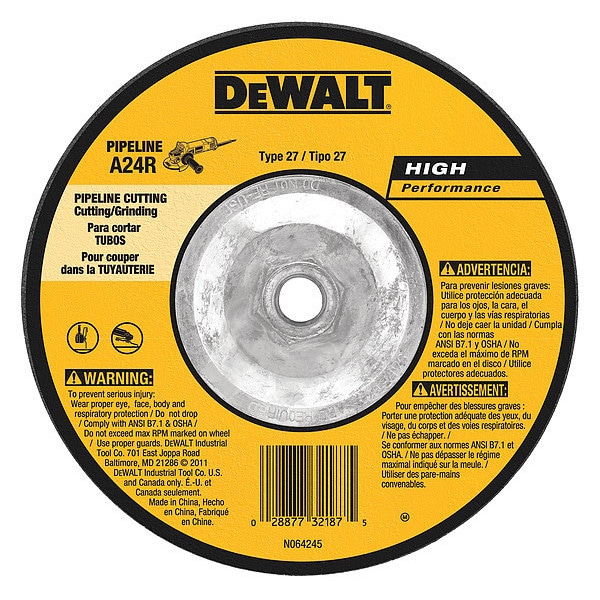 Rueda de alto rendimiento para tuberías de Dewalt de 6" x 1/8" x 5/8"-11 - DW8438.