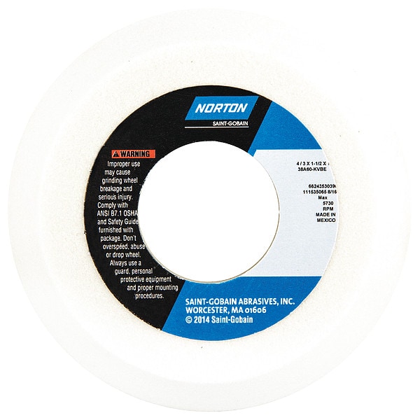 Norton Abrasives Flaring Cup Wheel, 4 pulgadas de diámetro x 1.5 pulgadas de espesor x 1.25AH, paquete de 5 - 66243530390