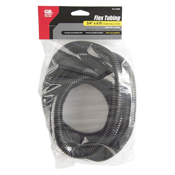 Gardner Bender Split Flx Tubng, Racew, 3/4"x6 ft., Bk, PK 3 - FLX-3406B