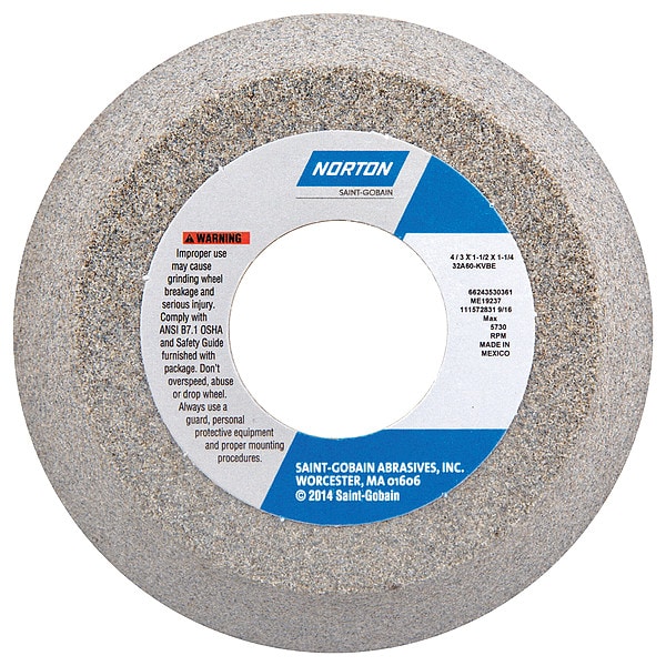 Norton Abrasives Flaring Cup Wheel, 4 pulgadas de diámetro x 1.5 pulgadas de grosor x 1.25AH, paquete de 5 - 66243530361
