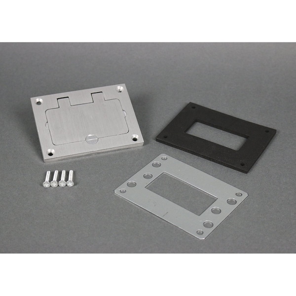 Wiremold GFI Cover Plate, Gray, Aluminum - 828GFITCAL