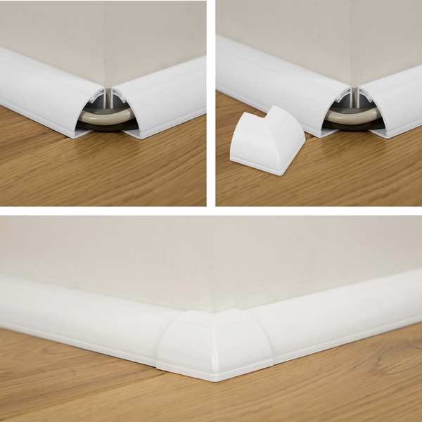 D-Line 90 Degree External Elbow, 1 1/2 in L, 3/4 in W, 1 Channel, PVC, White - US/FLEB22QSW