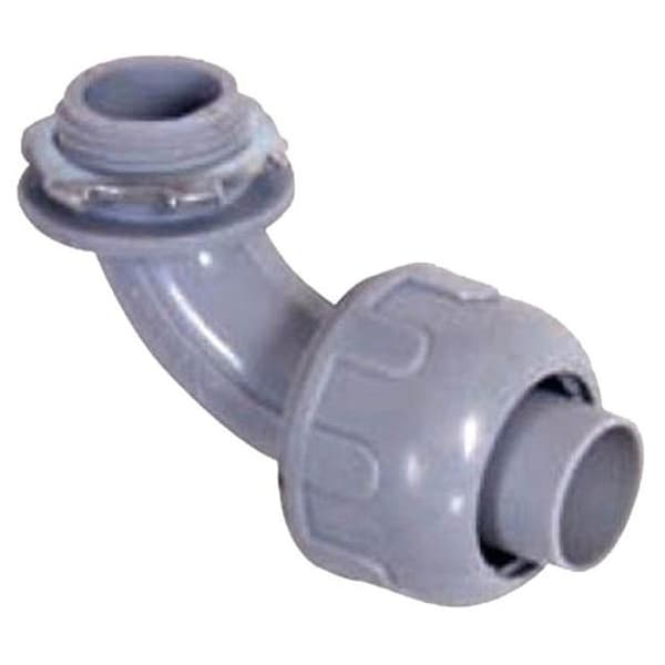Topaz Electric Conduit Fitting Connector, 3/4 in, Liquid-Tight, Gray - P492