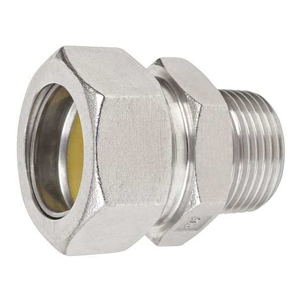 Calbrite Rigid Grounding Connector, 3/4 in, Compression, 316 Stainless Steel, Polished, Silver - S60700MC00