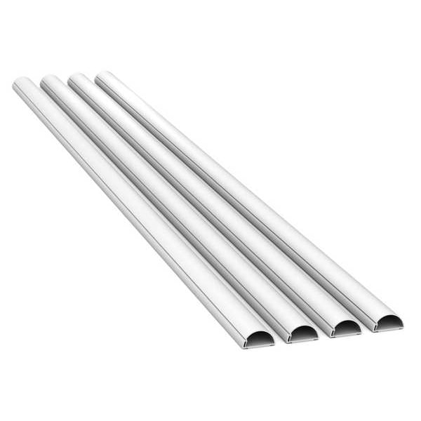 D-Line Cover Plate Raceway, Mini Series, 4 Channel, 1-3/16 in W, 9/16 in H, 20 ft L, White - US/5FT3015KIT001
