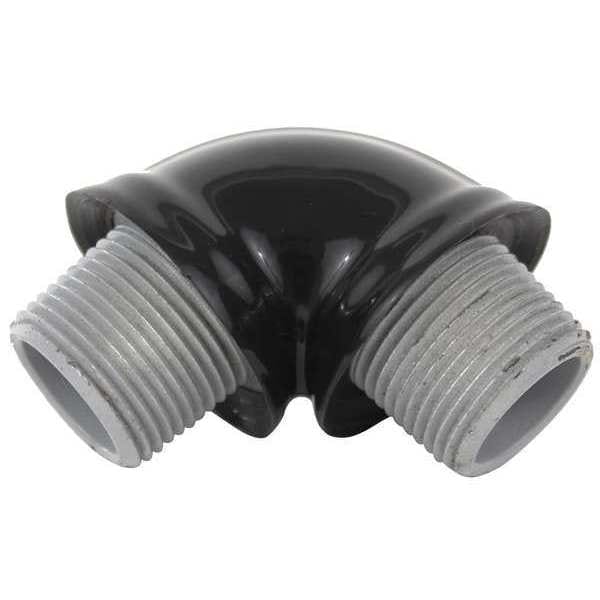 Calbond RMC 90 Deg Elbow, 1 in, Threaded, Malleable Iron, PVC Coated, Black - PV1000EL395