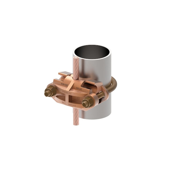 Burndy Pipe Ground Clamp, 5AWG, 4In - GAR1726