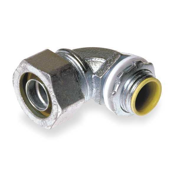 Raco Conduit Fitting Connector, 4 in, Liquid-Tight, Steel, Electro Zinc Plated, Gray - 3556