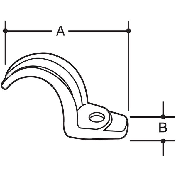 Zoro Select Strap, Conduit; RMC Use, 1 in, Malleable Iron, Zinc Plated - 4YF51