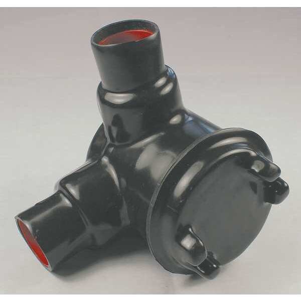 Calbond Conduit Box Junction Box, 1-1/4 in, PVC, PVC Coated, Black - PV1200GUAL47