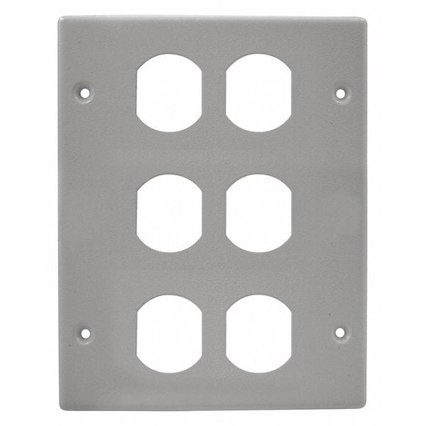 Hubbell Wiring Device-Kellems 3 Gang Cover, 3 Duplex - HBL6747BBBGY