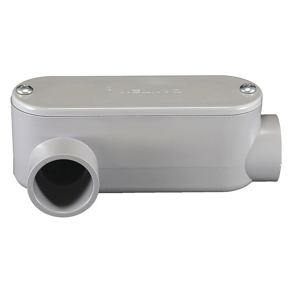 Cantex Conduit Outlet Body, PVC, LR, Color: Gray - 5133653