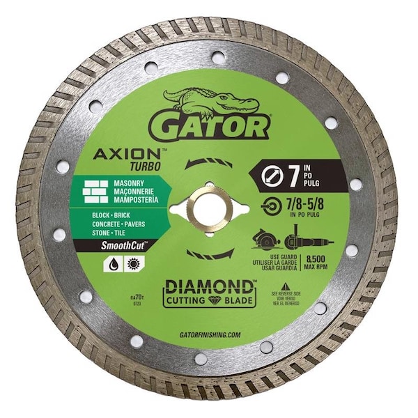 Gator SmoothCut 7 in. D X 5/8 and 7/8 in. Diamond Turbo Rim Saw Blade - 389881