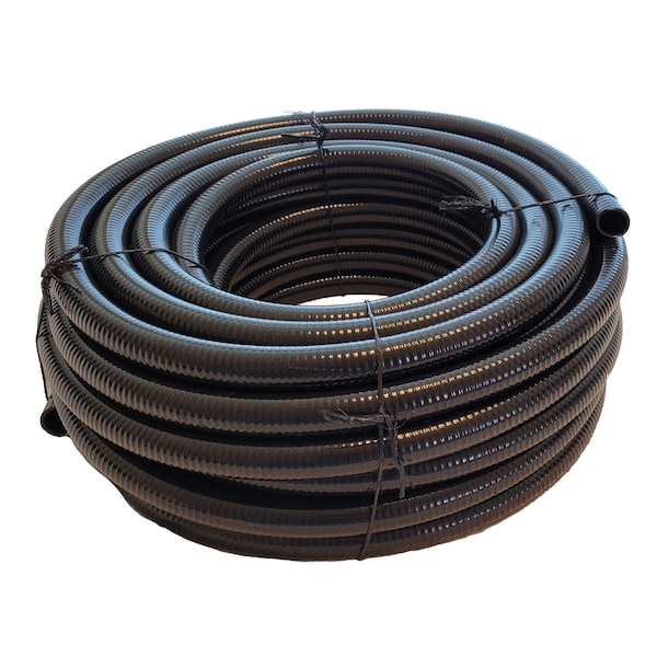 Hydromaxx Liquid-Tight Flex Plastic Conduit, 1 in Trade Size, 25 ft, PVC, Black - LT100025B