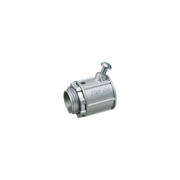 Arlington Conduit Fitting Connector, 3/4 in, Set Screw, Die Cast Zinc, Silver - L49