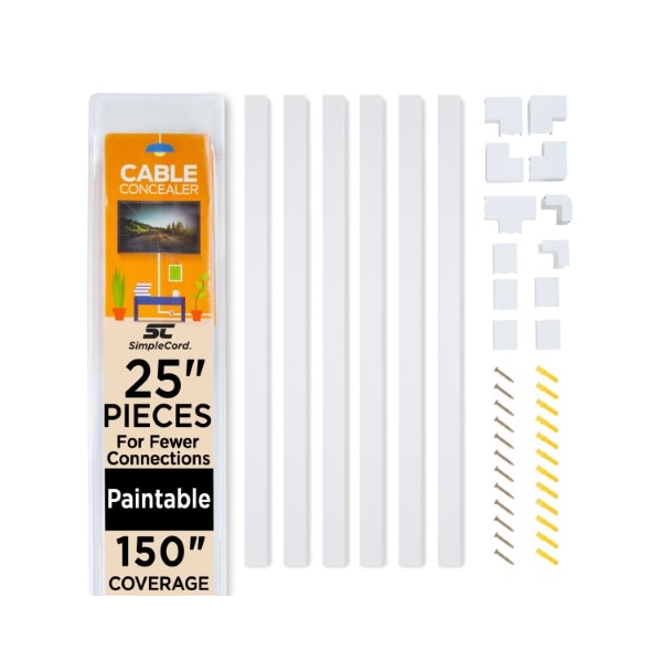 Fleming Supply Fleming Supply Cord Concealer Kit - 6 Cable Raceways, Elbows and T Connectors - 263176ZGI