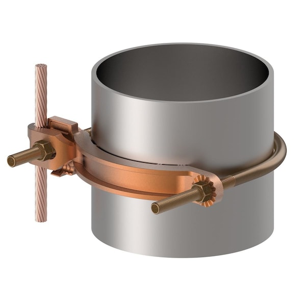 Burndy Pipe Ground Clamp, 4AWG, 7.5In, Type: COMMERCIAL - GAR3905BU