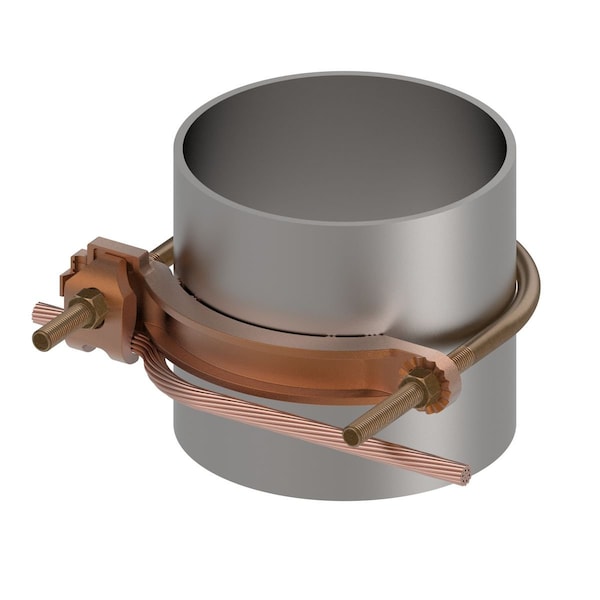 Burndy Pipe Ground Clamp, 4AWG, 7.5In, Type: COMMERCIAL - GAR3905BU