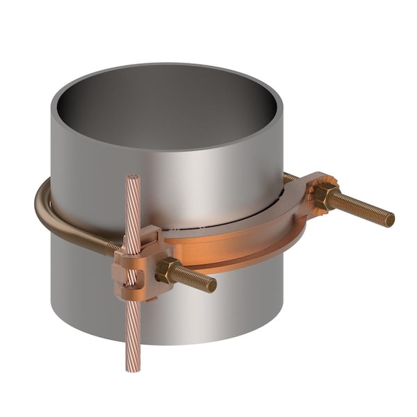 Burndy Pipe Ground Clamp, 4AWG, 7.5In, Type: COMMERCIAL - GAR3905BU