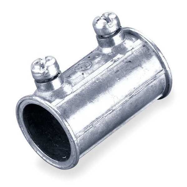 Zoro Select EMT Coupling, 1-1/4 in, Set Screw, Zinc Alloy, Plain - 3LV06