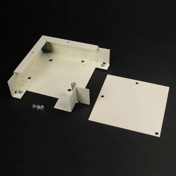 Legrand Flat Elbow Raceway, 4000 Series, 1 Channel, 4-3/4 in W, 1-1/2 in H, 4-3/4 in L, Ivory - V4011