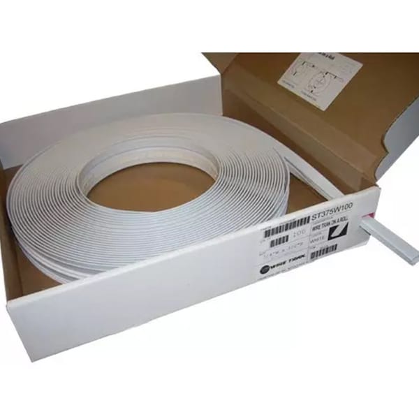 Wire Trak Cover Plate Raceway, 375 Series, 3/4 in W, 1/2 in H, 50 ft L, White - WT375-50