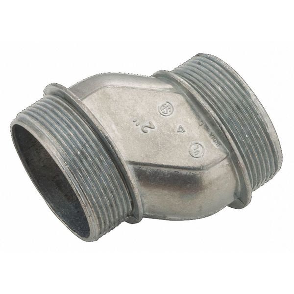 Raco Conduit Fitting Offset Nipple, 2 in, Die Cast Zinc, Zinc Plated - 1458