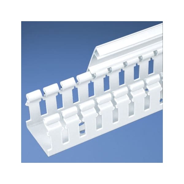 Panduit Wire Duct, Wide Slot, White, L 6 Ft - H2X4WH6