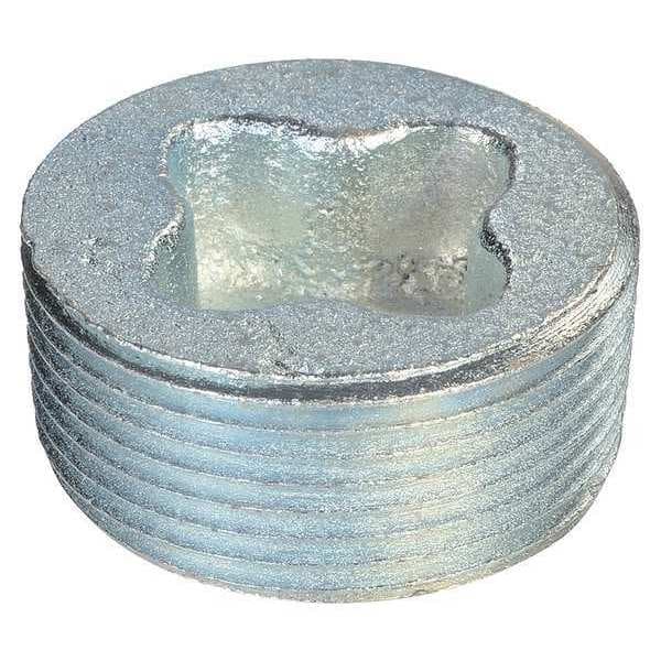 Appleton Electric IMC Plug, 3/4 in, Threaded, Aluminum, Electro Zinc Plated, Silver - PLG-75RA