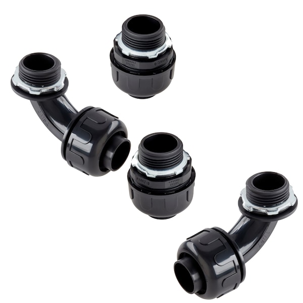 Hydromaxx Liquid-Tight Flex Plastic Conduit, 1-1/4 in Trade Size, 25 ft, PVC, Black - LT114025FB