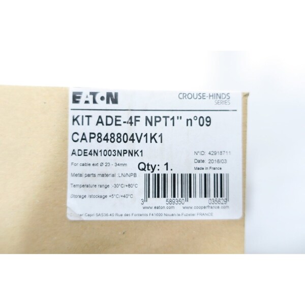 Crouse Hinds Conduit Fitting Locknut, Brass, Nickel Plated - ADE4N1003NPNK1