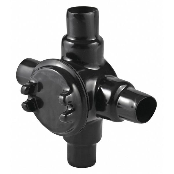 Calbond Conduit Box Junction Box, 3/4 in, PVC, PVC Coated, Black - PV0700GUAX26