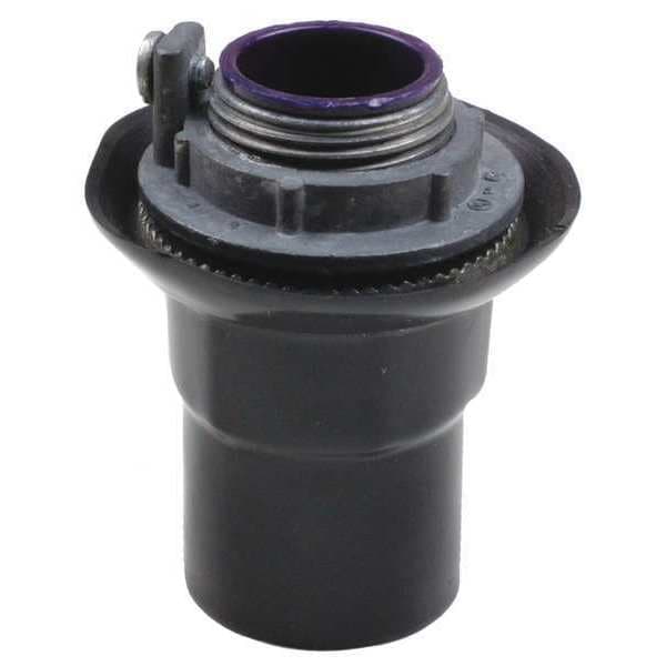 Calbond Conduit Fitting Grounding Hub, 1-1/2 in, PVC, PVC Coated, Black - PV1500STG5