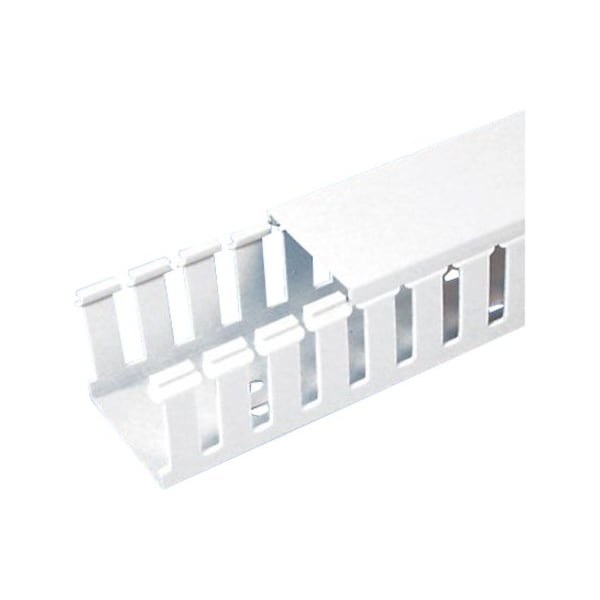 Panduit Base Wiring Duct, Type G, Wide Slot, White, 0.75" x 2" x 1' (6-Pack) - G.75X2WH6