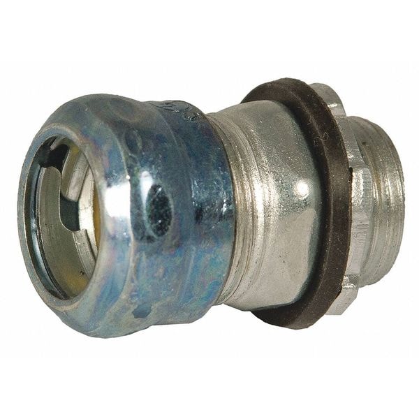 Raco EMT Grounding Connector, 2-1/2 in, Compression, Steel, Zinc Plated, Gray - 2940RT