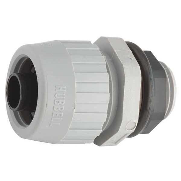 Raco Conduit Fitting Connector, 1-1/2 in, Liquid-Tight, Nylon, Zinc Plated, Gray - 4726
