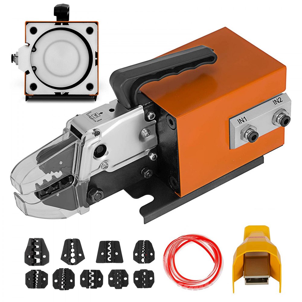 VEVOR Pneumatic Crimping Tool Am-10, Air Powered Wire Terminal Crimping Machine Crimping Up To 16mm2, Pneumatic Crimper Plier Machine with 10 Sets Of Dies for Many Kinds of Terminals - YJJG1010135KNQWR8V0