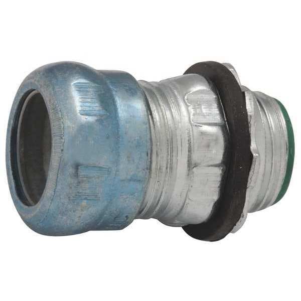 Raco EMT Grounding Connector, 3/4 in, Compression, Steel, Zinc Plated, Black; Gray - 2913RT
