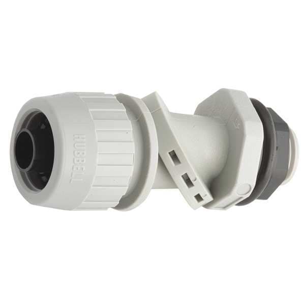 Raco Conduit Fitting Connector, 1/2 in, Liquid-Tight, Nylon, Electro Zinc Plated, Gray - 4732